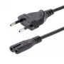 StarTech.com 3 m (10 pėdų) nešiojamojo kompiuterio maitinimo laidas, EU kištukas į C7, 2,5 A 250 V, 18 AWG, juodas