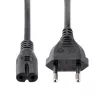 StarTech.com 3 m (10 pėdų) nešiojamojo kompiuterio maitinimo laidas, EU kištukas į C7, 2,5 A 250 V, 18 AWG, juodas