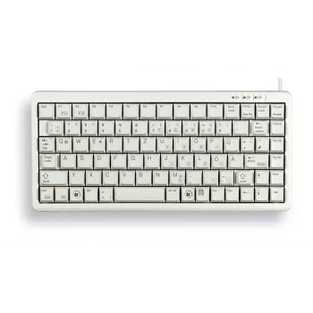 CHERRY kompaktiška klaviatūra, QWERTY, 83 klavišai, Combi USB/PS2, šviesiai pilka