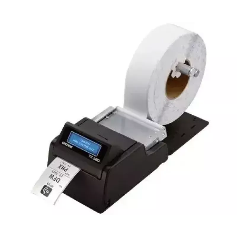 Etikečių spausdintuvas CUSTOM TK180 – terminis perdavimas, 300×300 DPI, 200 mm/s, maks. popieriaus plotis 82,5 mm, laidinis Ethernet, juodas