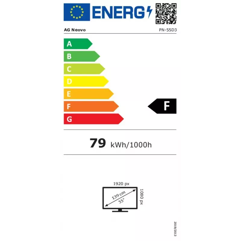 AG Neovo PN-55D3 55 colių 1080p 500 nitų itin siauro rėmelio vaizdo sienos ekranas