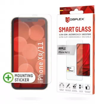 Displex Smart Glass (9H) Apple iPhone XR/11, montavimo lipdukas, nedūžtantis, itin plonas, nematomas