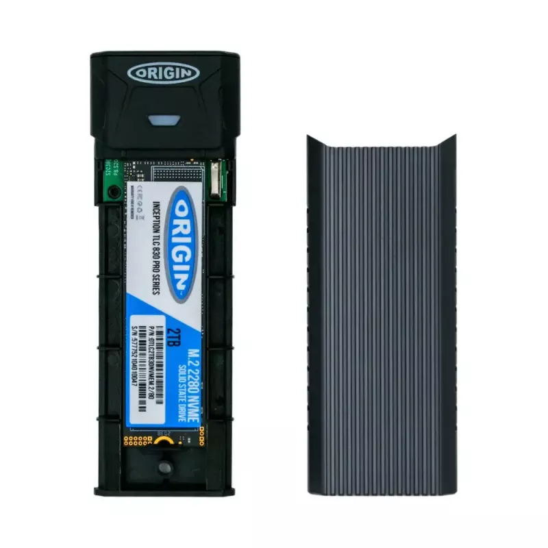 Išorinis M.2 SSD korpusas Origin USB-C vienvietis NVMe/SATA (2240/2260/2280), USB 3.2 Gen 1, juodas