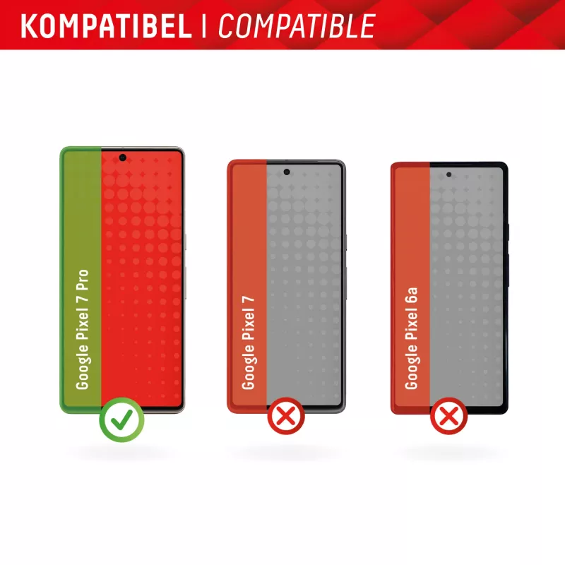Displex Full Cover ekrano apsauginis stiklas (10H) Google Pixel 7 Pro, su Eco montavimo rėmeliu, viso ekrano danga