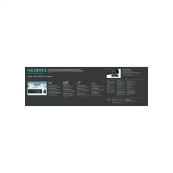 Logitech MX Keys S belgiška AZERTY klaviatura RF Wireless + Bluetooth grafitas