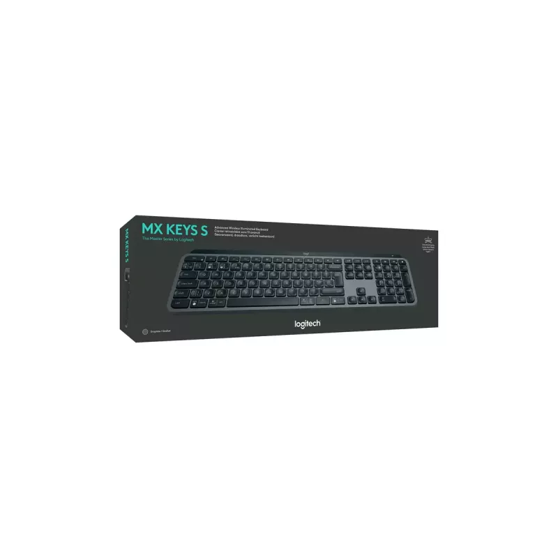 Logitech MX Keys S belgiška AZERTY klaviatura RF Wireless + Bluetooth grafitas