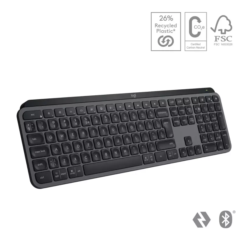 Logitech MX Keys S belgiška AZERTY klaviatura RF Wireless + Bluetooth grafitas