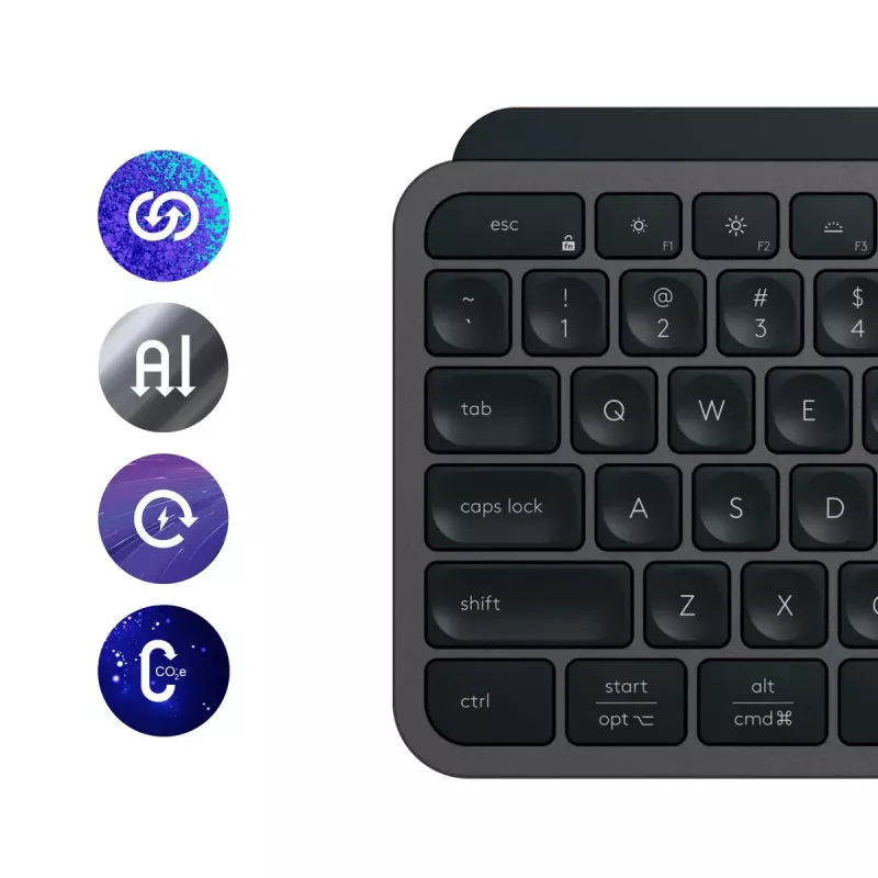 Logitech MX Keys S belgiška AZERTY klaviatura RF Wireless + Bluetooth grafitas