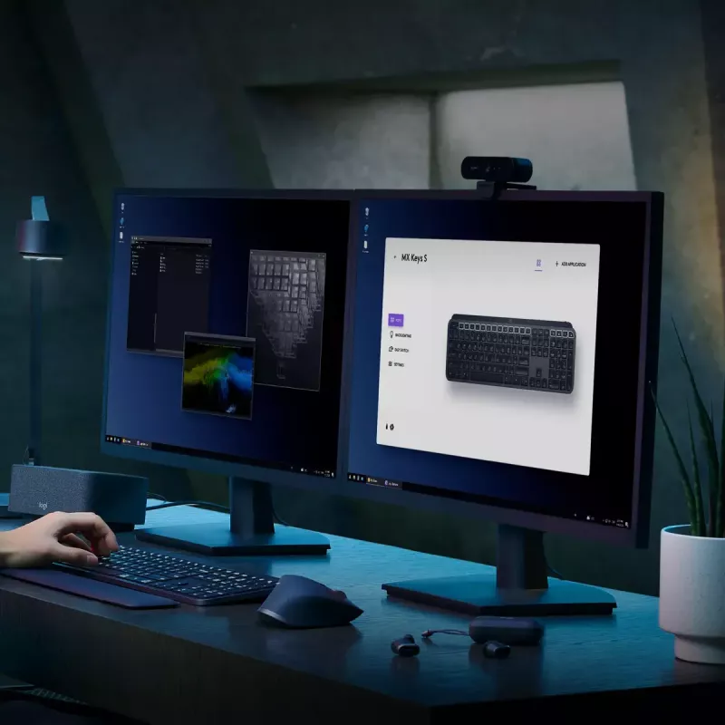 Logitech MX Keys S belgiška AZERTY klaviatura RF Wireless + Bluetooth grafitas