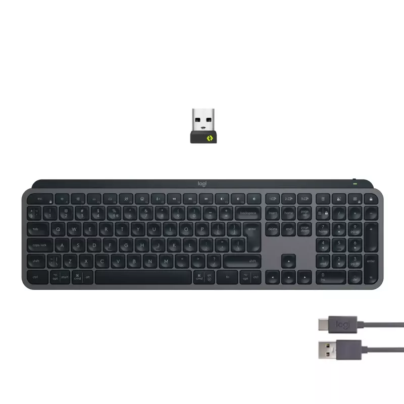 Logitech MX Keys S belgiška AZERTY klaviatura RF Wireless + Bluetooth grafitas