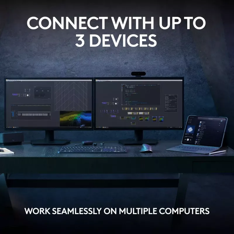 Logitech MX Keys S belgiška AZERTY klaviatura RF Wireless + Bluetooth grafitas