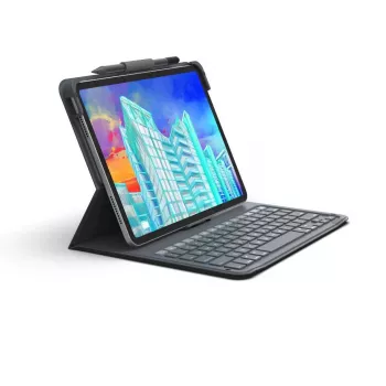 ZAGG Messenger Folio 2 QWERTZ vokiška belaidė klaviatūra su dėklu, anglies pilka