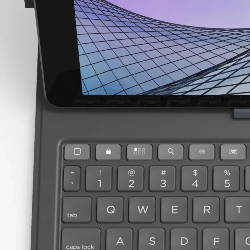 ZAGG Messenger Folio 2 QWERTZ vokiška belaidė klaviatūra su dėklu, anglies pilka