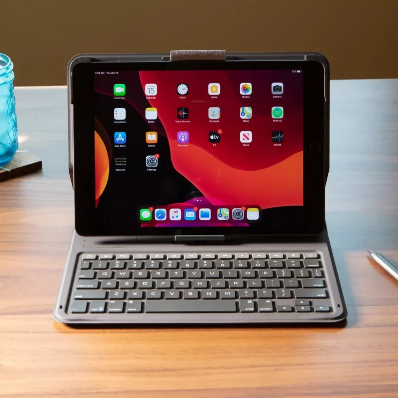 ZAGG Messenger Folio 2 QWERTZ vokiška belaidė klaviatūra su dėklu, anglies pilka