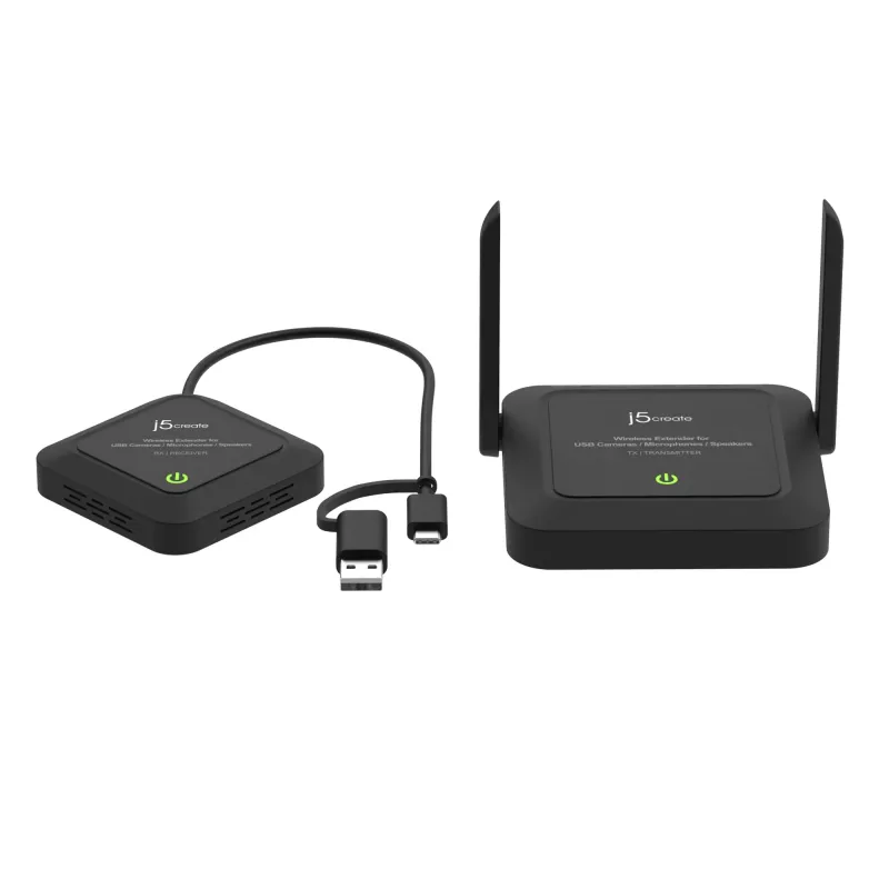 j5create JVW120 belaidis praplėtimo įrenginys USB™ kameroms / mikrofonams / garsiakalbiams, juodas