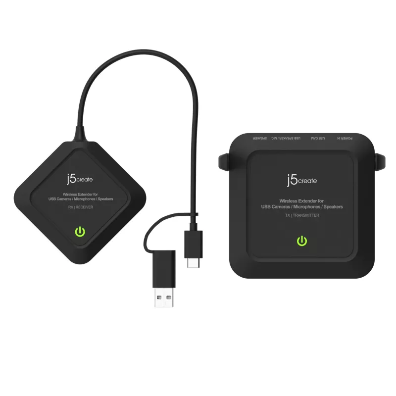 j5create JVW120 belaidis praplėtimo įrenginys USB™ kameroms / mikrofonams / garsiakalbiams, juodas