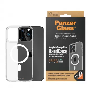 PanzerGlass ® HardCase Skaidrus su Baltu MagSafe ir D3O® iPhone 15 Pro Max