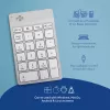 R-Go Tools Numpad Break ergonominė skaičių klaviatūra su pertraukų programine įranga, Bluetooth, balta