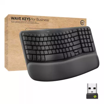 Logitech Wave Keys for Business ergonominė klaviatūra belaidė pilno dydžio