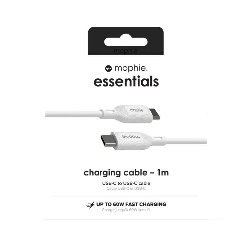 mophie essentials įkrovimo laidas | 1 m USB laidas USB 2.0 USB C baltas