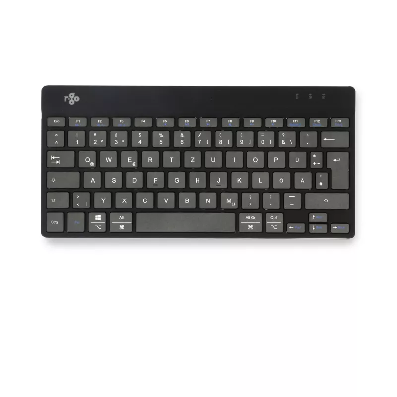 R-Go Tools ergonominė klaviatūra R-Go Compact Break, kompaktiška klaviatūra su pertraukų programine įranga, QWERTZ (DE), Bluetooth, juoda