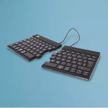 Ergonominė klaviatūra R-Go Split Break su pertraukų programine įranga, išskirstyta ergonominė klaviatūra, QWERTZ (DE), Bluetooth, juoda