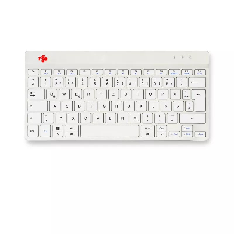Ergonominė klaviatūra R-Go Tools Compact Break, kompaktiška su pertraukų programine įranga, QWERTZ (DE), Bluetooth, balta