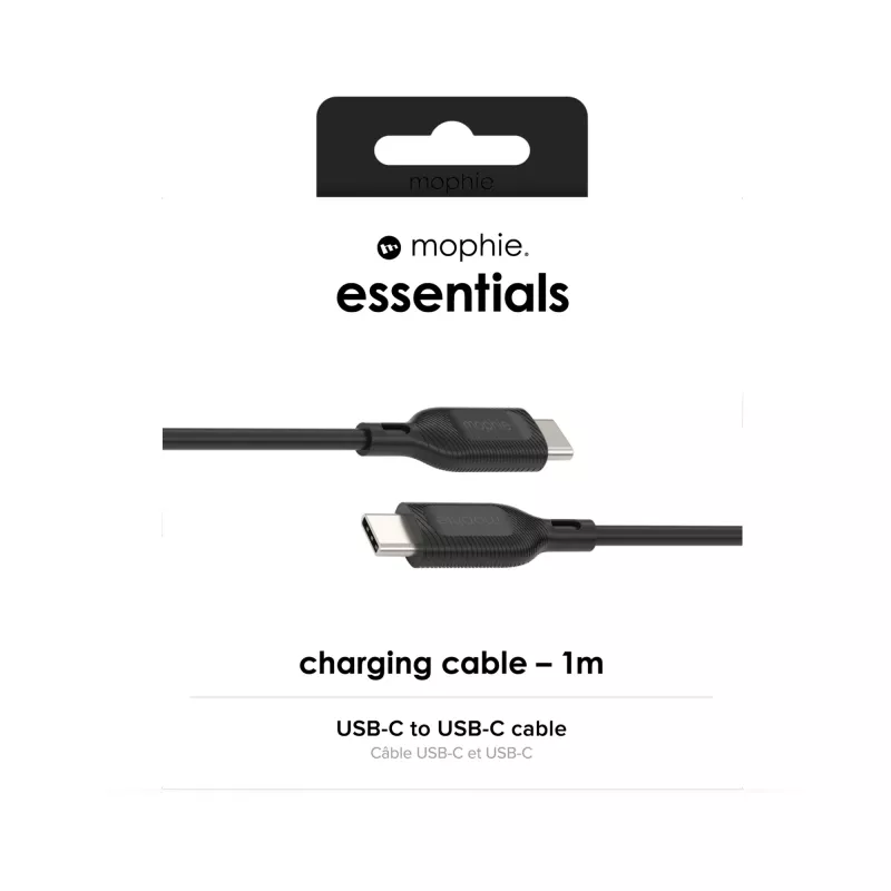 USB-C į USB-C įkrovimo laidas 1 m — Zagg International mophie essentials, USB 2.0, juodas