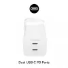 Maitinimo adapteris Zagg 50W 2x USB-C baltas — Zagg mophie essentials
