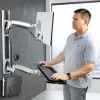 StarTech.com sieninis darbo stalas su VESA laikikliu 32 inch monitoriams (10 kg), pilnai reguliuojamas vieno monitoriaus laikiklis ir klaviatūros lentyna su kompiuterio kronšteinu, stovimas stalas
