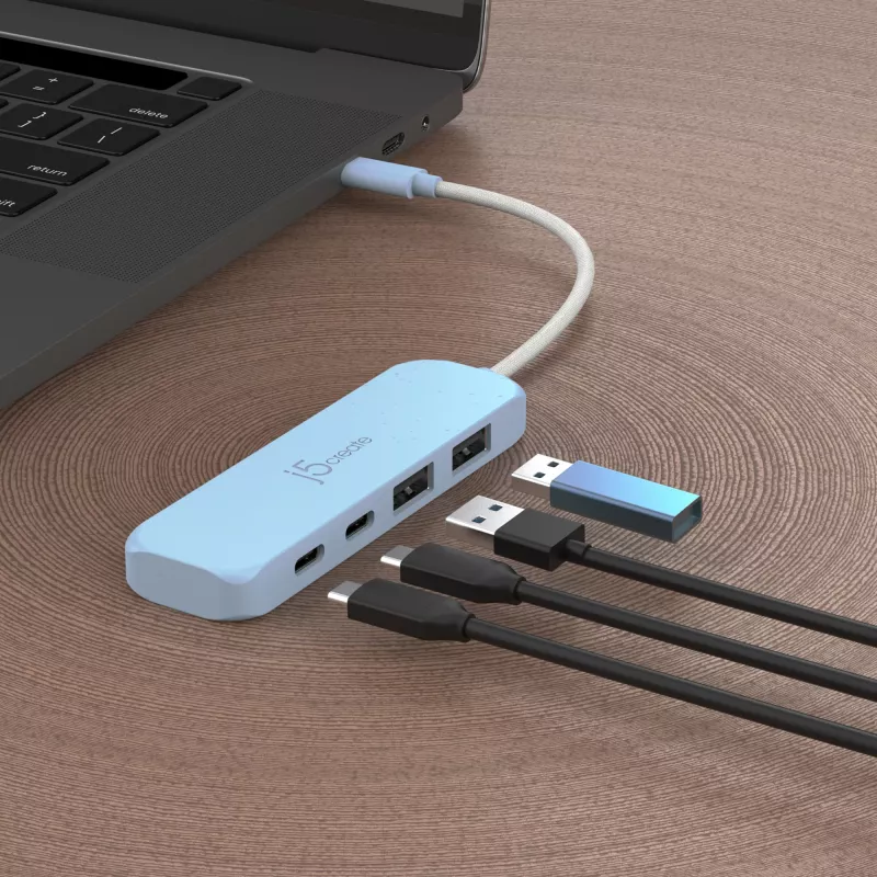 j5create JCH342EC-N Eco-Friendly USB-C į 4 prievadų Type-C ir Type-A Gen 2 šakotuvas