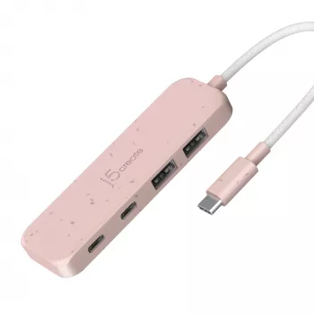 USB-C Hub j5create JCH342ER-N 4 prievadų Type-C Type-A Gen 2 10 000 Mbit/s rožinė