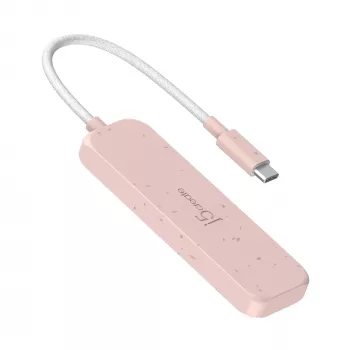 USB-C Hub j5create JCH342ER-N 4 prievadų Type-C Type-A Gen 2 10 000 Mbit/s rožinė