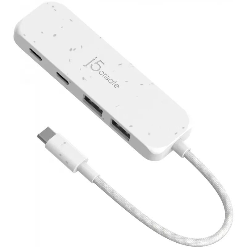 j5create JCH342EW ekologiškas USB-C į 4 prievadų Type-C ir Type-A Gen 2 šakotuvas
