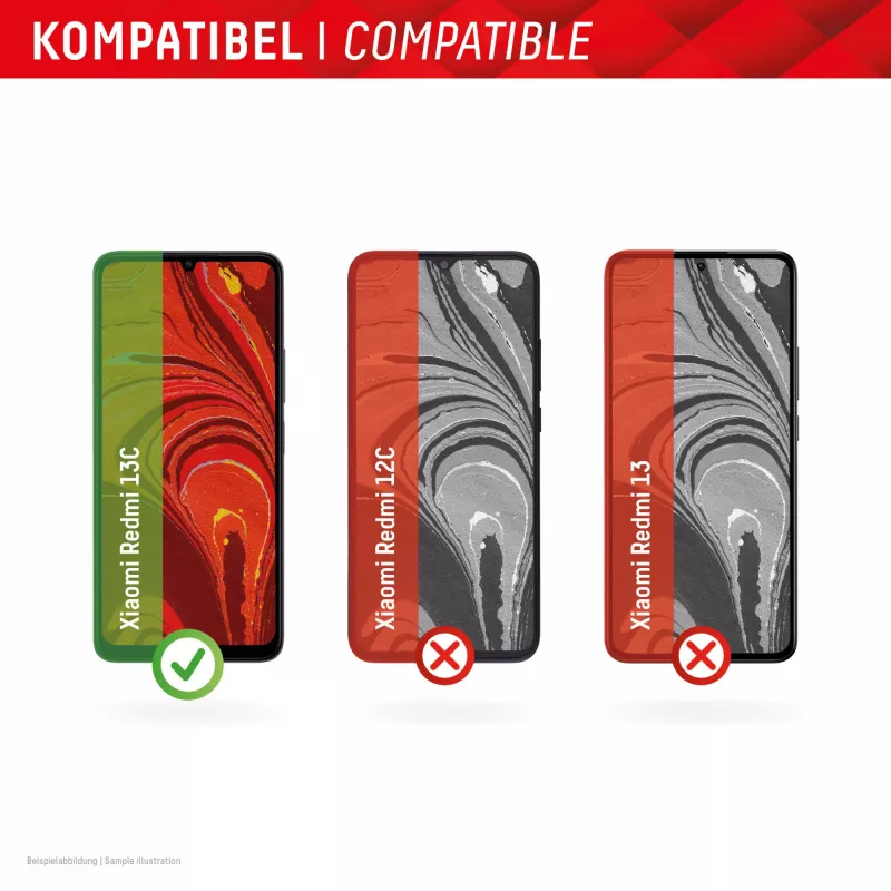 Displex Smart Glass (9H) apsauginis stiklas, skirtas Xiaomi Redmi 13C, su montavimo lipdukais, nedūžtantis