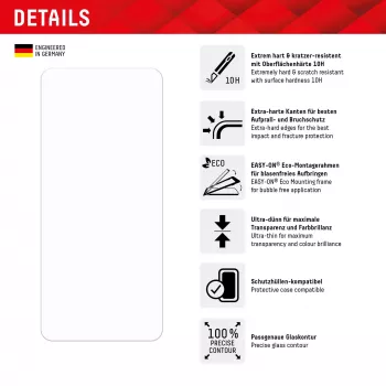 Displex apsauginis stiklas (10H) „Xiaomi Redmi Note 12 Pro(+) 5G“, su ekologiniu montavimo rėmeliu, atsparus įbrėžimams