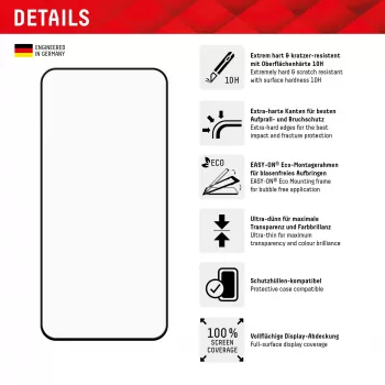 Displex Full Cover apsauginis stiklas (10H) Samsung Galaxy A35/A55 5G su Eco montavimo rėmeliu