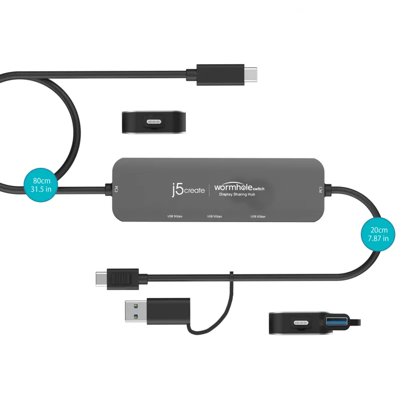 j5create JCH462 Wormhole Switch™ Display Sharing Hub, juodas