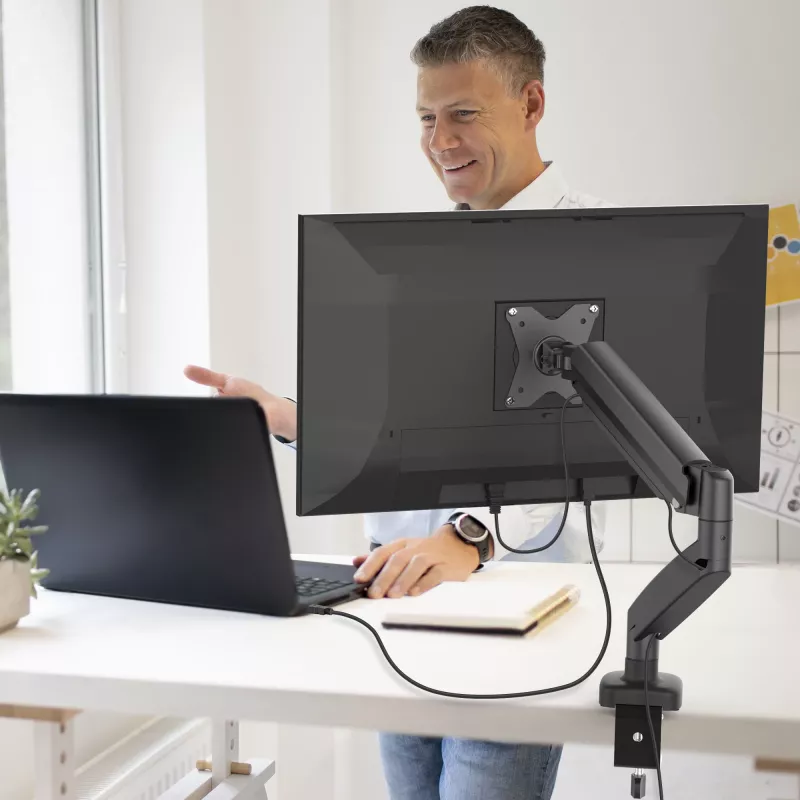j5create JTSA101 ergonomiškas monitoriaus laikiklis juodas spaustuvas/įvorė 8 kg 17–32 colių