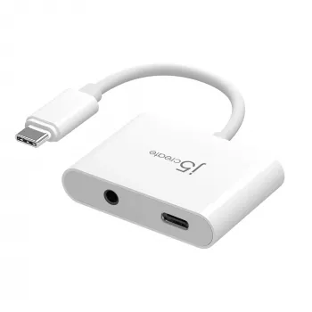 j5create JCA122 USB-C® į 3,5 mm garso adapteris su Power Delivery, juodas