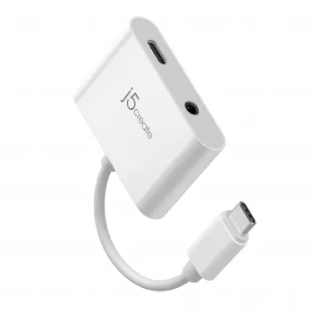 j5create JCA122 USB-C® į 3,5 mm garso adapteris su Power Delivery, juodas