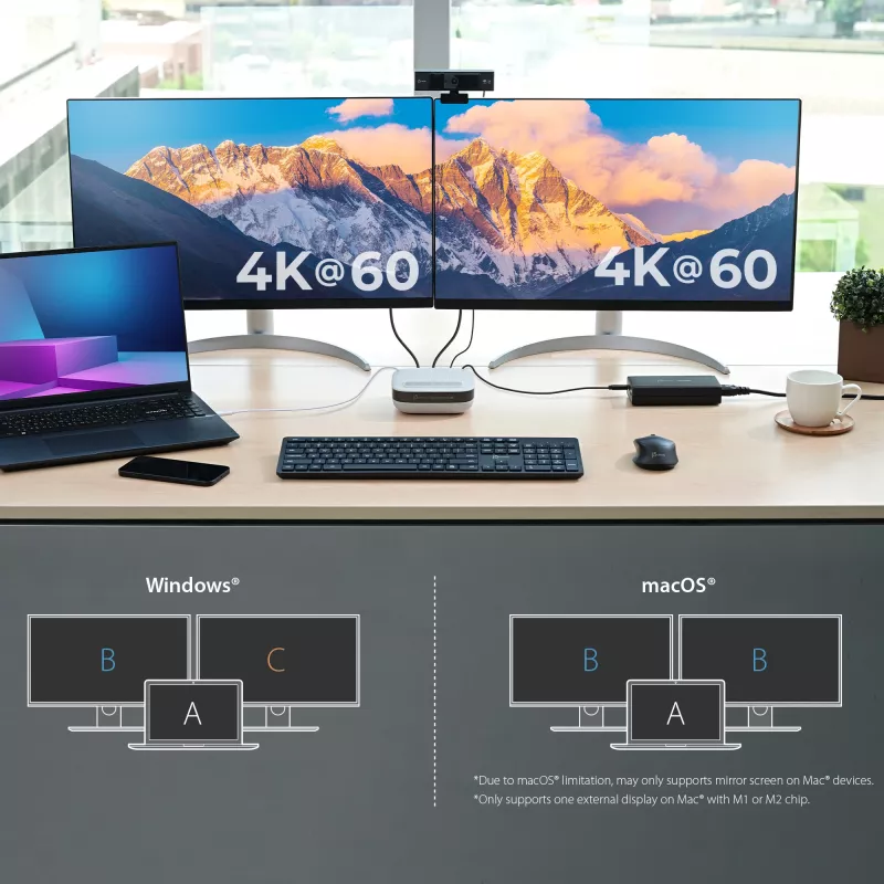 j5create JCDS337 USB-C® Dual 4K garsiakalbių dokas Pro, juodas