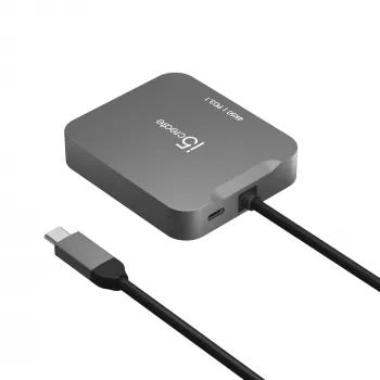 j5create JCD3191 4K60 Elite USB-C kelioninis adapteris, pilkas