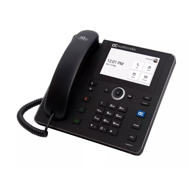 AudioCodes Teams C455HD IP telefono aparatas, PoE, GbE, Bluetooth, numerio rodymas, juodas