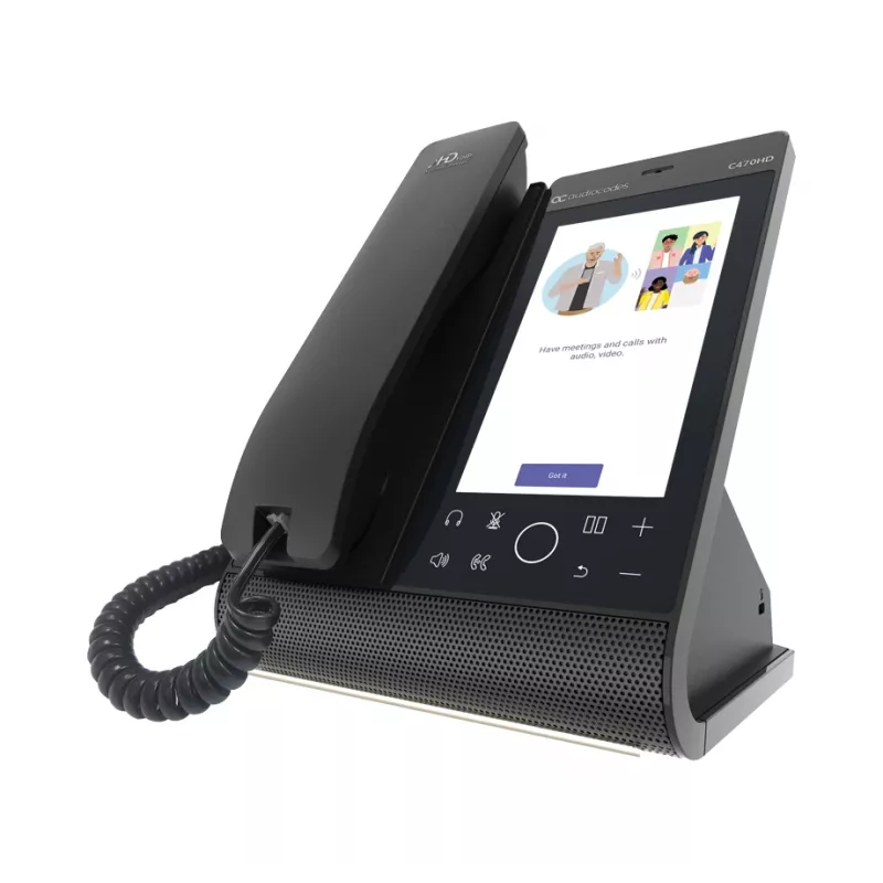 AudioCodes Teams C470HD TEAMS-C470HD-DBW Total Touch IP telefonas, PoE, GbE, Bluetooth, 5,5 colio (14 cm) ekranas 720 x 1280, USB, juodas