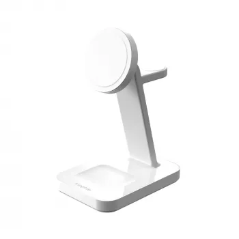 mophie Snap+ 3-in-1 belaidis įkrovimo stovas Headset, Smartphone, Smartwatch Baltas USB belaidis įkrovimas Greitas įkrovimas Vidaus