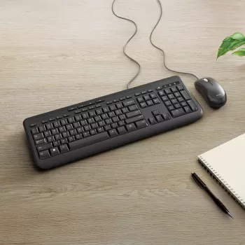 Incase Designed by Microsoft Wired Desktop 600 – belaidė klaviatūra su pele, USB, QWERTY vokiškas, juoda