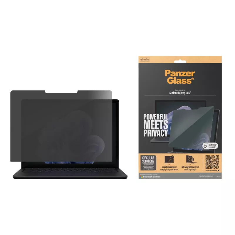 PanzerGlass® apsauginis stiklas su privatumo filtru, skirtas Microsoft Surface 13,5'' (6, 5, 4, 3, 2 kartoms)