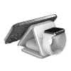 j5create Qi2 3-in-1 magnetinė kelioninė belaidė įkrovimo stotelė, vidaus, USB greitasis įkrovimas, balta