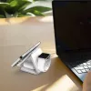 j5create Qi2 3-in-1 magnetinė kelioninė belaidė įkrovimo stotelė, vidaus, USB greitasis įkrovimas, balta